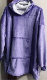 Hooded TV Blanket Outdoor Cold And Warm Night Gown (Option: Purple-One size)