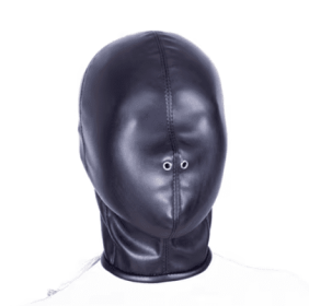 All-pack Closed Choking Leather Dog Head Cover Female Male Exposed Mouth Eye Mask (Option: Full head cover black-Girl)