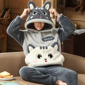 Cartoon Girl Pajamas And Home Service Suit (Option: Cat male-L)