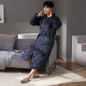 Pure Cotton Long Sleeved Autumn And Winter Thin Quilted Bathrobe Bathrobe (Option: Style8390-L)