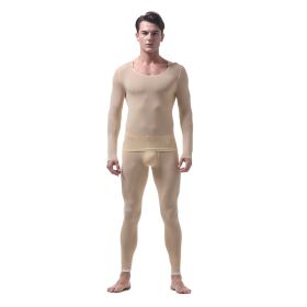 Thin Transparent Ice Silk Underwear Set (Option: Coffee-M)