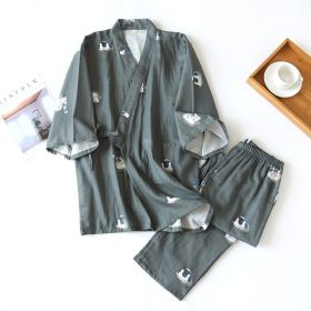 Home Improvement Couples Loose Cotton Thin Homewear Set (Option: Green-M)