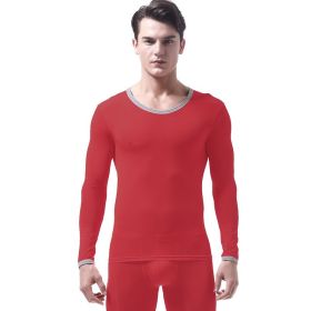 Men's Thermal Underwear Thin Autumn Coat (Option: Red-M)