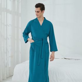 Couple Robes Sleepwear Women Men Loungewear Bathrobe (Option: Cloud Fir Green Waffle-M)